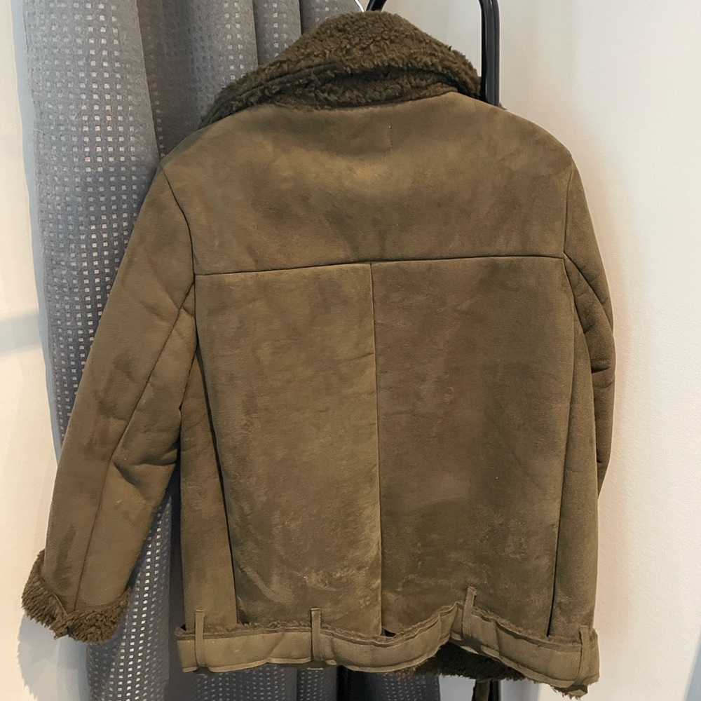 Oversized Shearling Moto Jacket - Picture 2 of 2